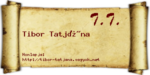 Tibor Tatjána névjegykártya